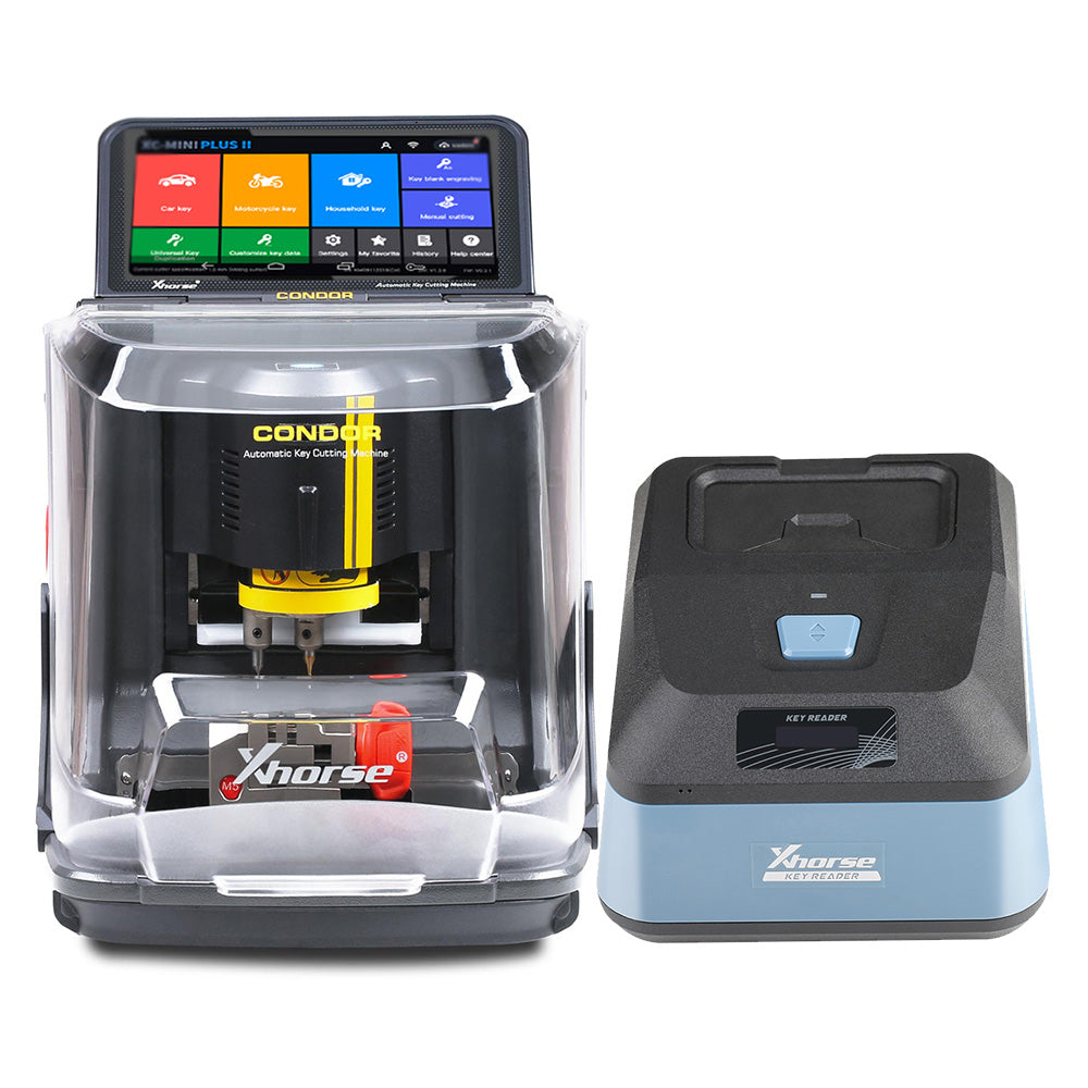 Xhorse Condor XC-Mini Plus II Key Cutting Machine with Key Reader XDKP00GL Blade Skimmer Key Identification Device