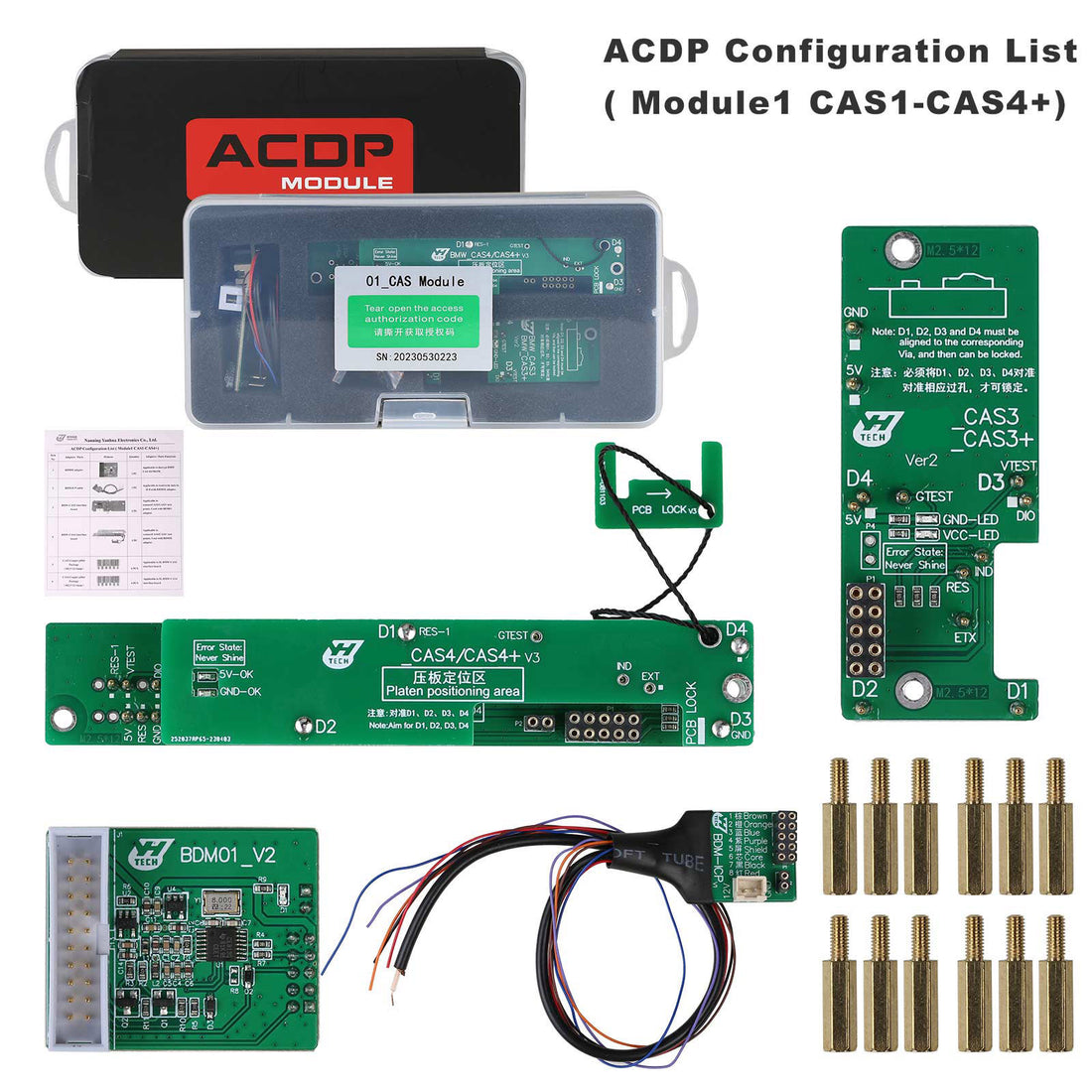 [Envío UE] Yanhua Mini ACDP-2 Kit BMW IMMO – Programación de Llaves CAS1-CAS4+, FEM/BDC y Lectura/Escritura DME ISN con Placa de Banco B48/N20/N55/B38