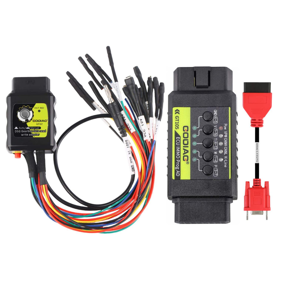 GODIAG GT107 Adaptador de caja de cambios DSG con GT105 II IMMO Prog AD Plus cable G-A ECU/TCU compatible con AUTEL IM508 IM608 Series para DQ250, DQ200, etc.