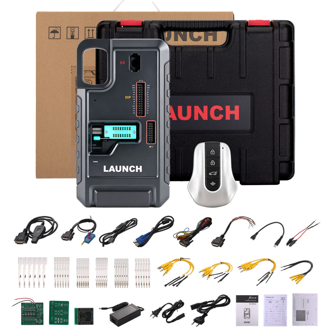 LAUNCH X-431 PROG5 IMMO Programmierer 3-in-1 IMMO Gerät für europäische Fahrzeuge, unterstützt Schlüsselanpassung, Schlüsselprogrammierung, ECU/TCU Klonen und Schreiben