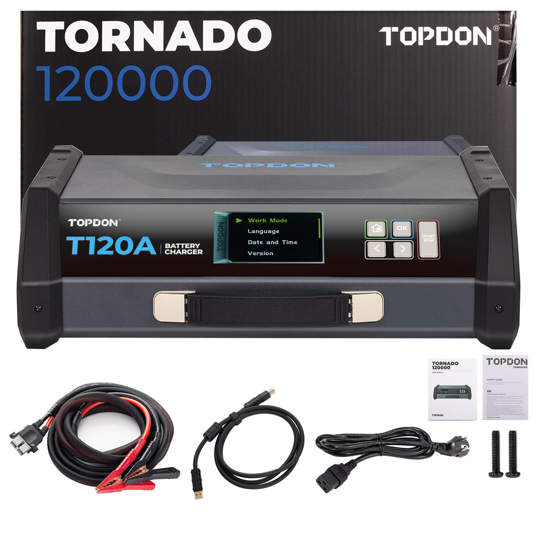 مزود طاقة مستقر TOPDON T120A وشاحن بطارية 12 فولت بطول كابل 5 أمتار
