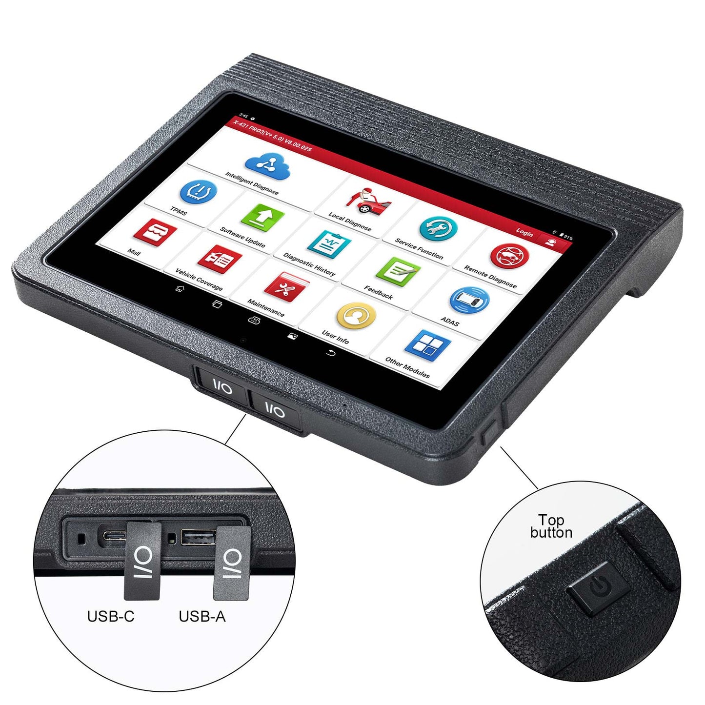 2026 Launch X431 V+ 5.0 PRO3 Diagnostic Tool Supports Topology Mapping ECU Online Coding & 37+ Services AutoAuth FCA SGW Add CAN FD Protocols