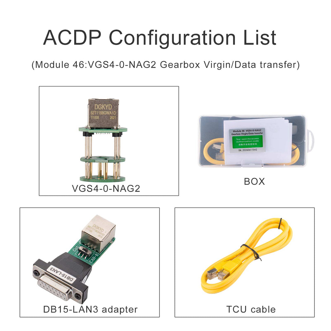 YANHUA ACDP Modulo 46: trasferimento dati/vergine del cambio VGS4-0-NAG2