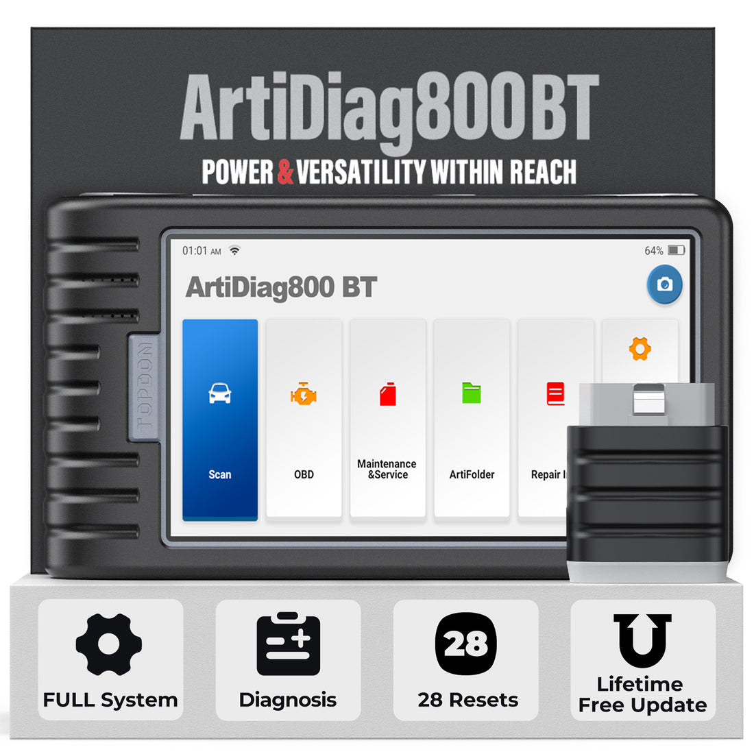 TOPDON ArtiDiag500 AutoVIN Live-Datenstrom 6 Rücksetzfunktionen