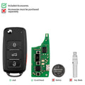 KEYDIY KD NB08-4 PCF Universal Flip Remote Key 3+1 Buttons for Volkswagen Type
