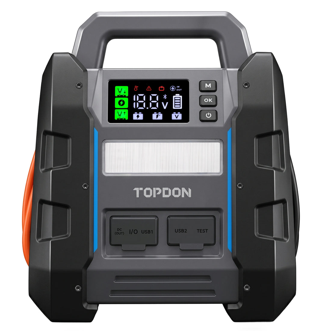 TOPDON V4500 Plus 2'si 1 Arada 4500 Peak Amper Akü Takviye Cihazı ve Akü/Sistem Test Cihazı