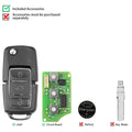 Xhorse XKB506EN Wire Remote Key VW B5 Flip Key 3 Buttons Extreme Black English Version, 5 Pcs/Set