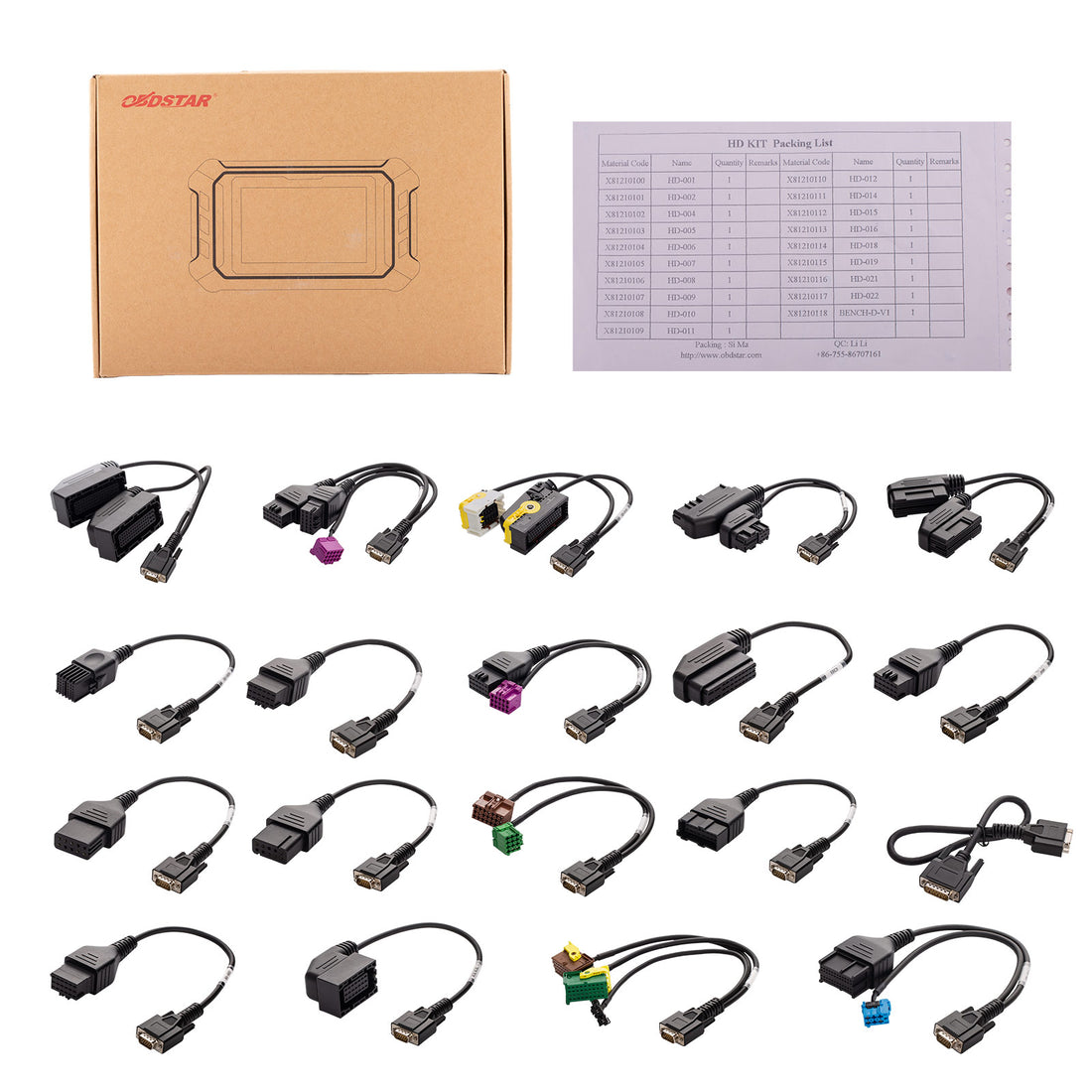Set Kabel Ekstensi Khusus OBDSTAR ECU MASTER C Configuration HD Series, 19 Kabel