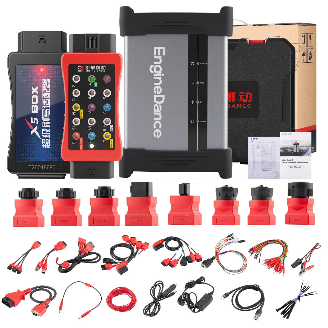EngineDance X5 2-in-1 ECU-Programmierung und LKW-Diagnose mit X5 Box Vollständige Konfiguration