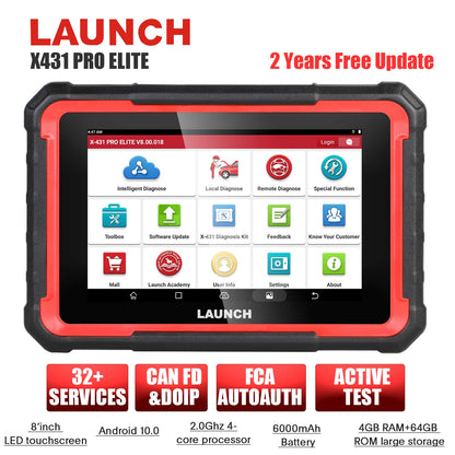 [EU/UK Version] New Launch X431 PRO ELITE Auto Full System Car Diagnostic Tools CAN FD Active Tester OBD2 Scanner