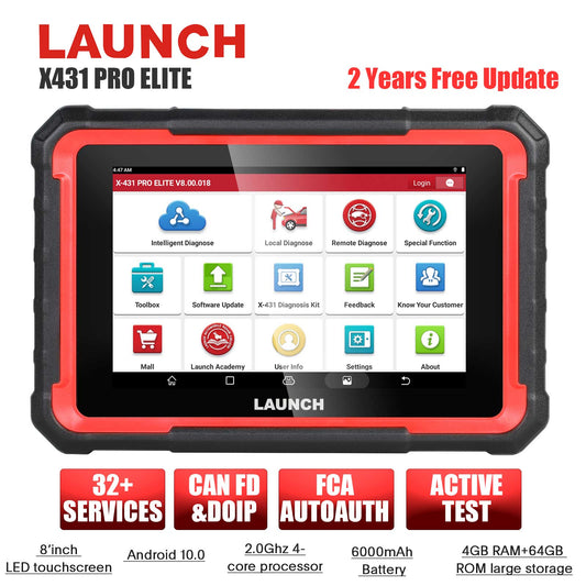 [EU/UK Version] New Launch X431 PRO ELITE Auto Full System Car Diagnostic Tools CAN FD Active Tester OBD2 Scanner