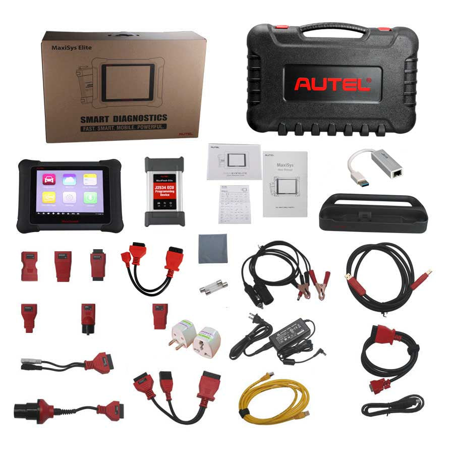 Último AUTEL MaxiSys Elite con caja de preprogramación ECU J2534