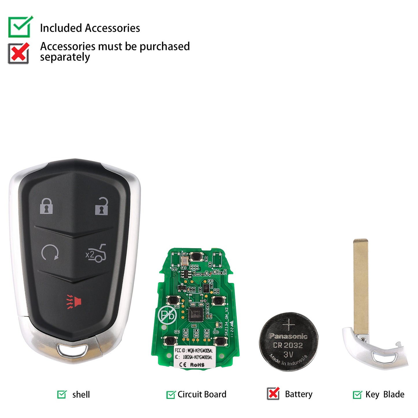 AUTEL IKEYGM005AL GM Cadillac 5 Buttons Universal Smart Key 10Pcs/set