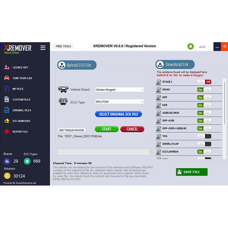 [6 Ay Alın, 1 Ay Ücretsiz Kazanın] Xremover DTC Çip Tuning Yazılımı Lisansı Temel Sürüm, Günde 5 Ayarlanmış Dosyayı Destekler, Stage 1 Destekli