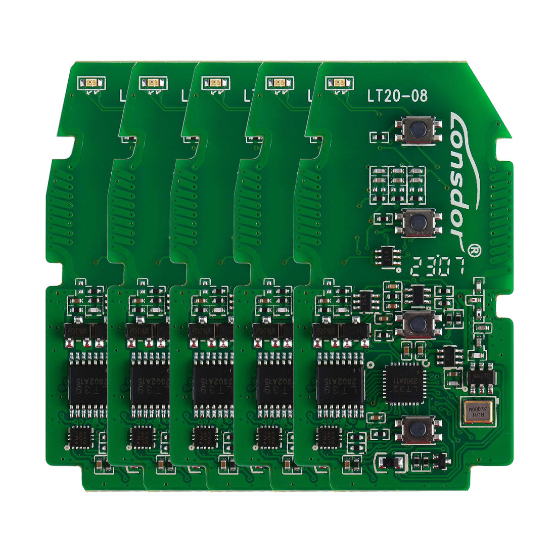 [5PCS] Lonsdor LT20 8A+4D PCB de llave inteligente para Toyota y Lexus – Frecuencia conmutables, compatible con K518ISE / K518S / K518 Pro / KH100+