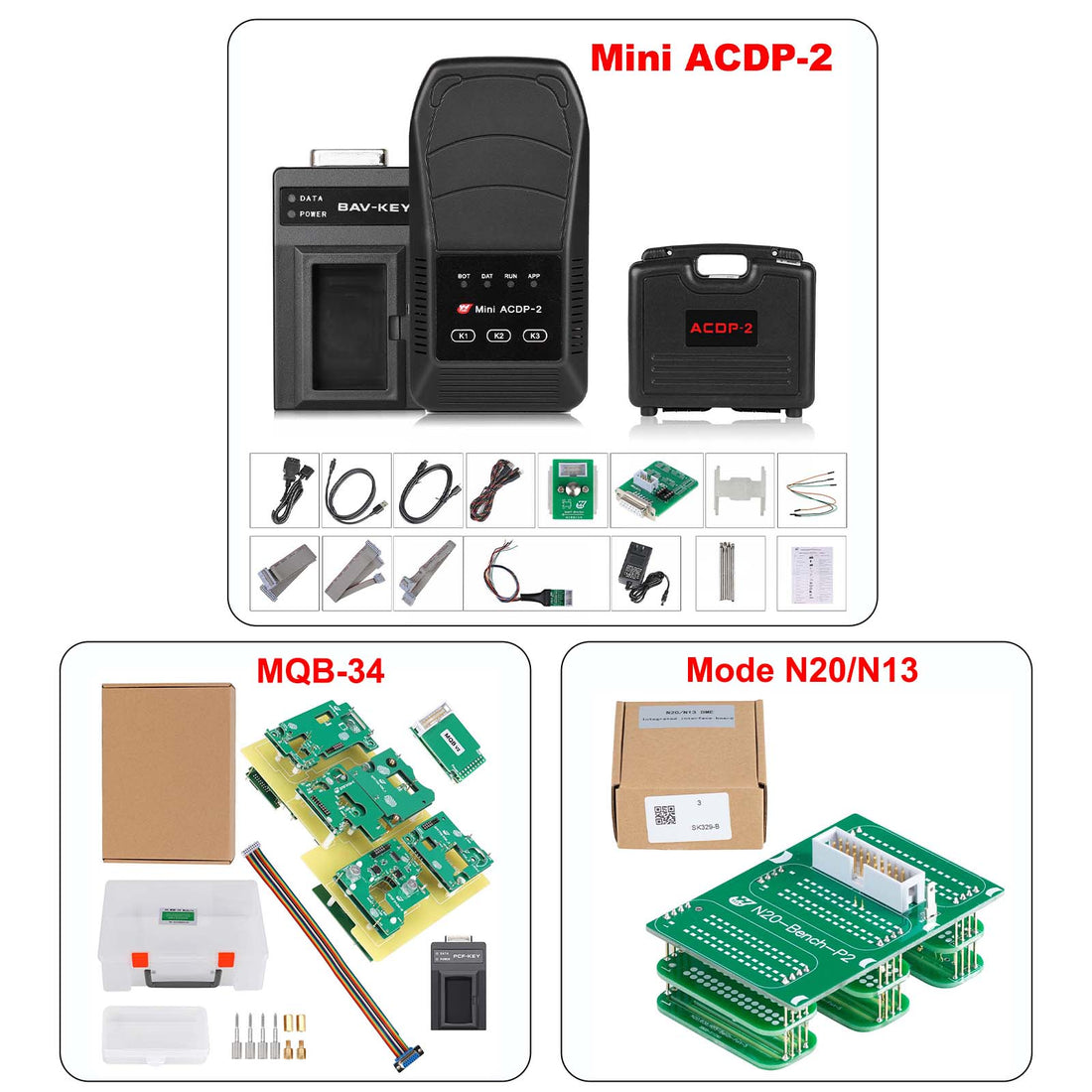 Paquete cerrajero Yanhua ACDP-2 con módulos 1/2/3/7/9/10/12/20/24/29/31/33/34 para BMW, Land Rover, Porsche, Volvo, VW, Audi – programación de llaves y pérdida total de llaves