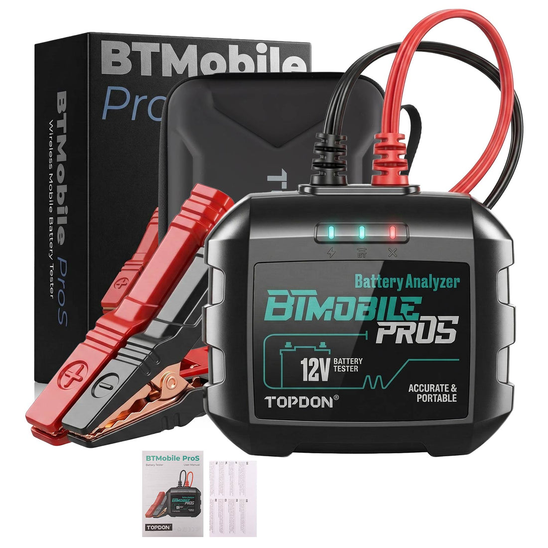 TOPDON BTMobile ProS Batterietester für 12V Fahrzeugbatterien 100-2000 CCA, Entspricht CCA, BCI, CA, MCA, JIS, DIN, IEC, EN, SAE & GB Normen