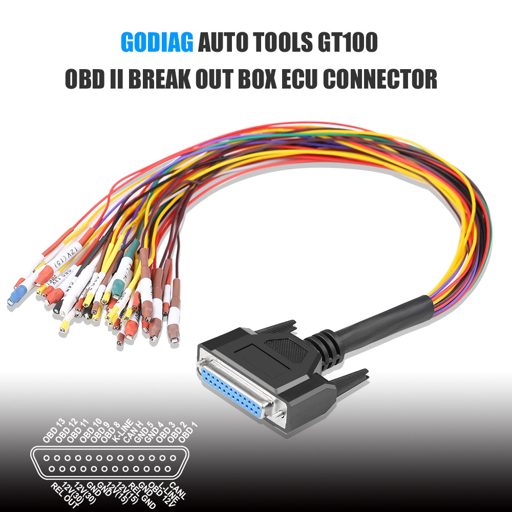 Godiag OBD2-DB25ケーブル カラフルジャンパーケーブルDB25と併用可能