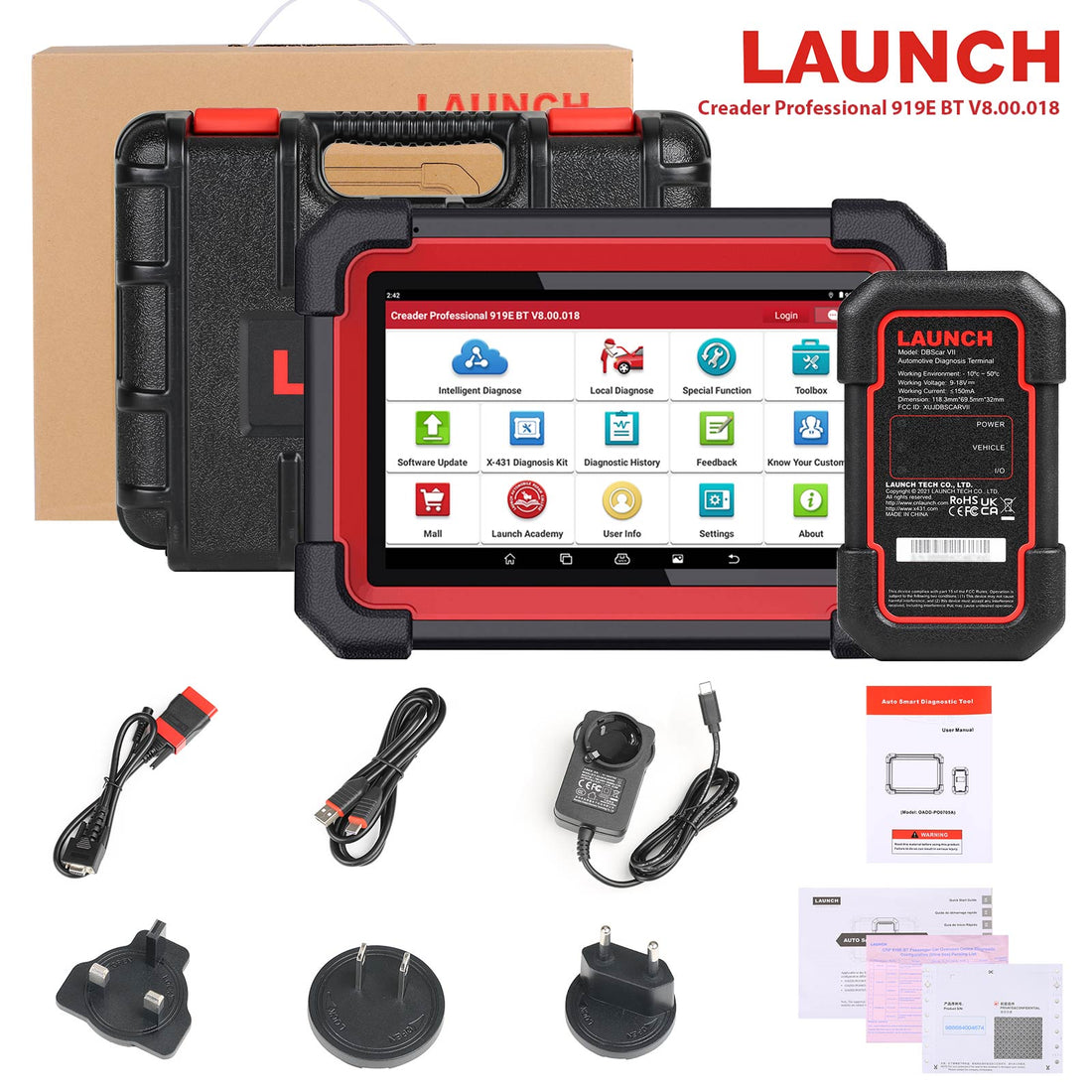 نسخة عالمية من جهاز فحص التشخيص Launch CRP919E BT بتقنية البلوتوث