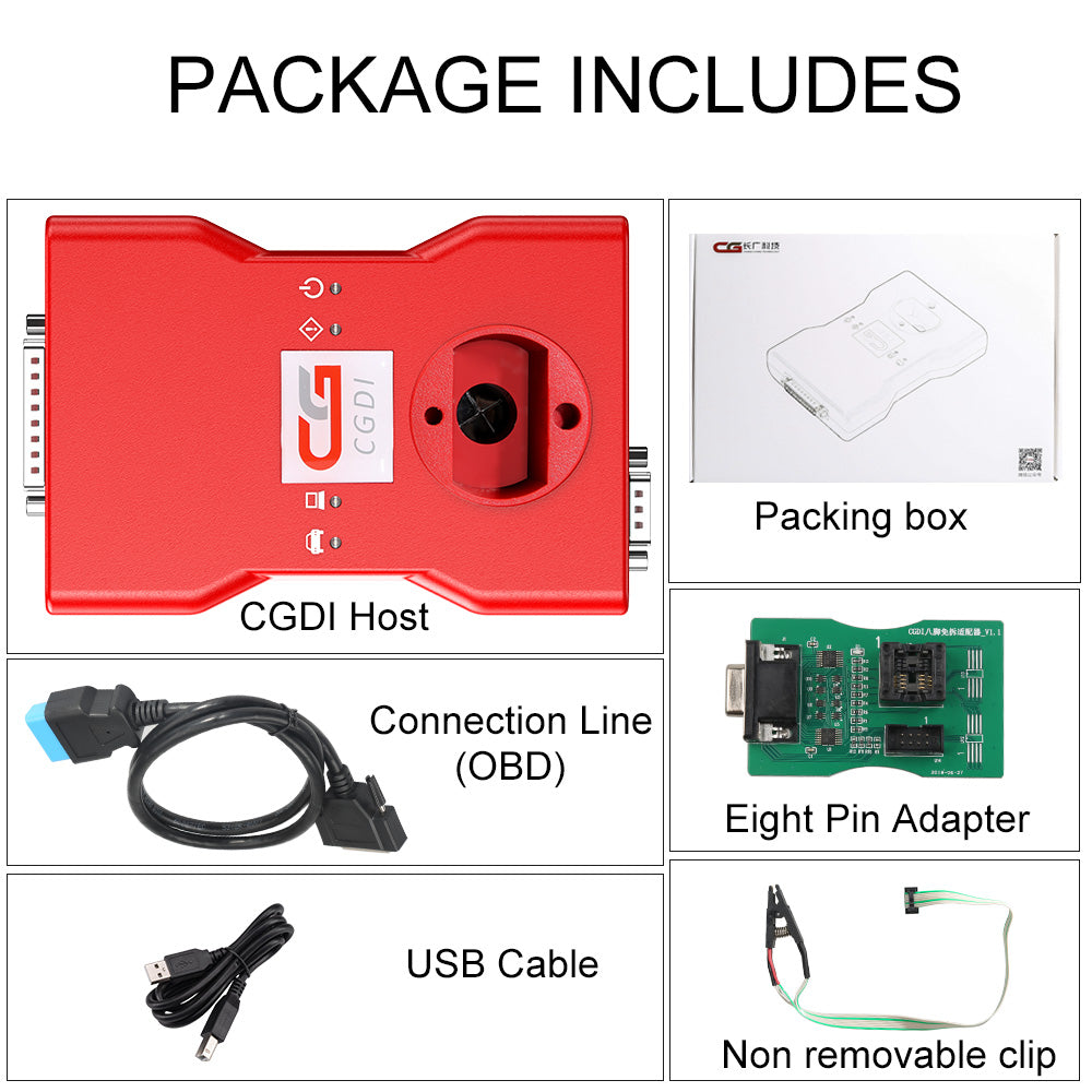 CGDI Prog BMW MSV80 Auto-Schlüsselprogrammierer mit BMW FEM/EDC Funktion, kostenloses Auslesen inklusive, 8-Fuß-Chip kostenloser Clip-Adapter