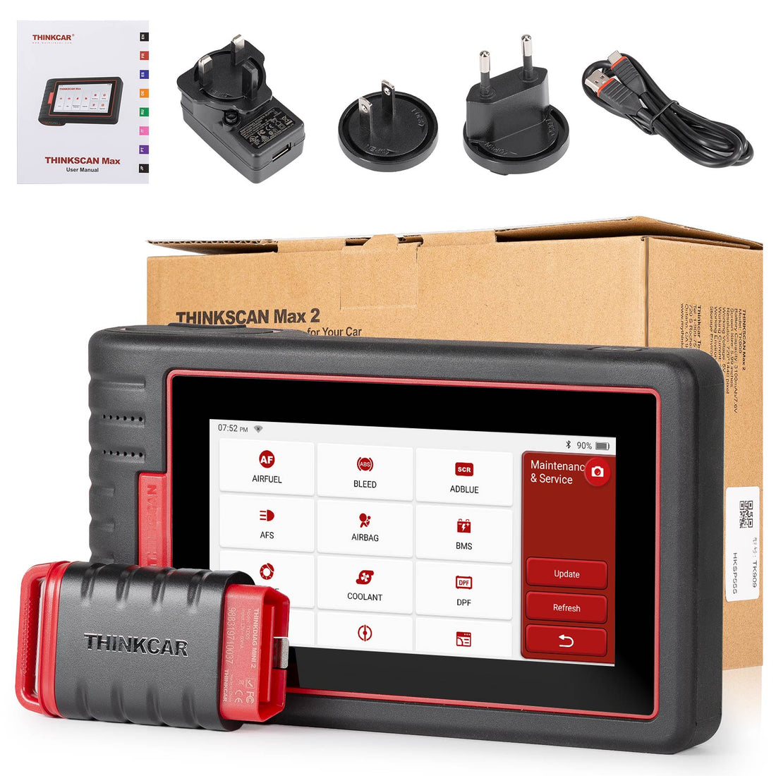THINKCAR ThinkScan Max 2 Full System Diagnostic 28 Maintenance Functions Lifetime Free Update Support CAN-FD