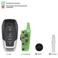 Xhorse XKFEF6EN FA.LL Type Wired Folding Key 4 Buttons Bright Black Universal Remote Key, 5pcs per lot