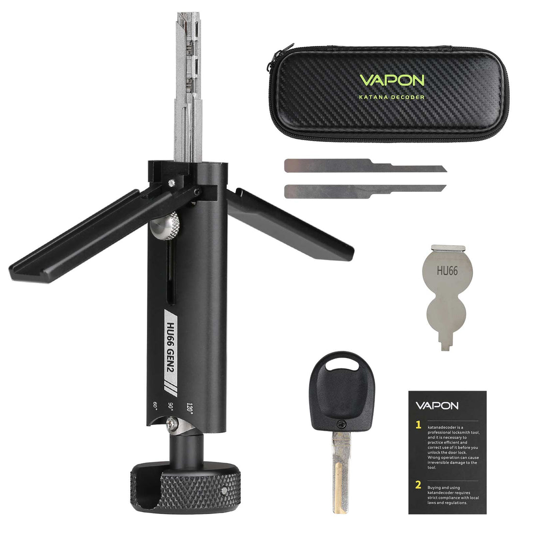 Decoder Vapon Katana HU66 GEN2 Alat Pick dan Decoder Otomatis Alat Tukang Kunci
