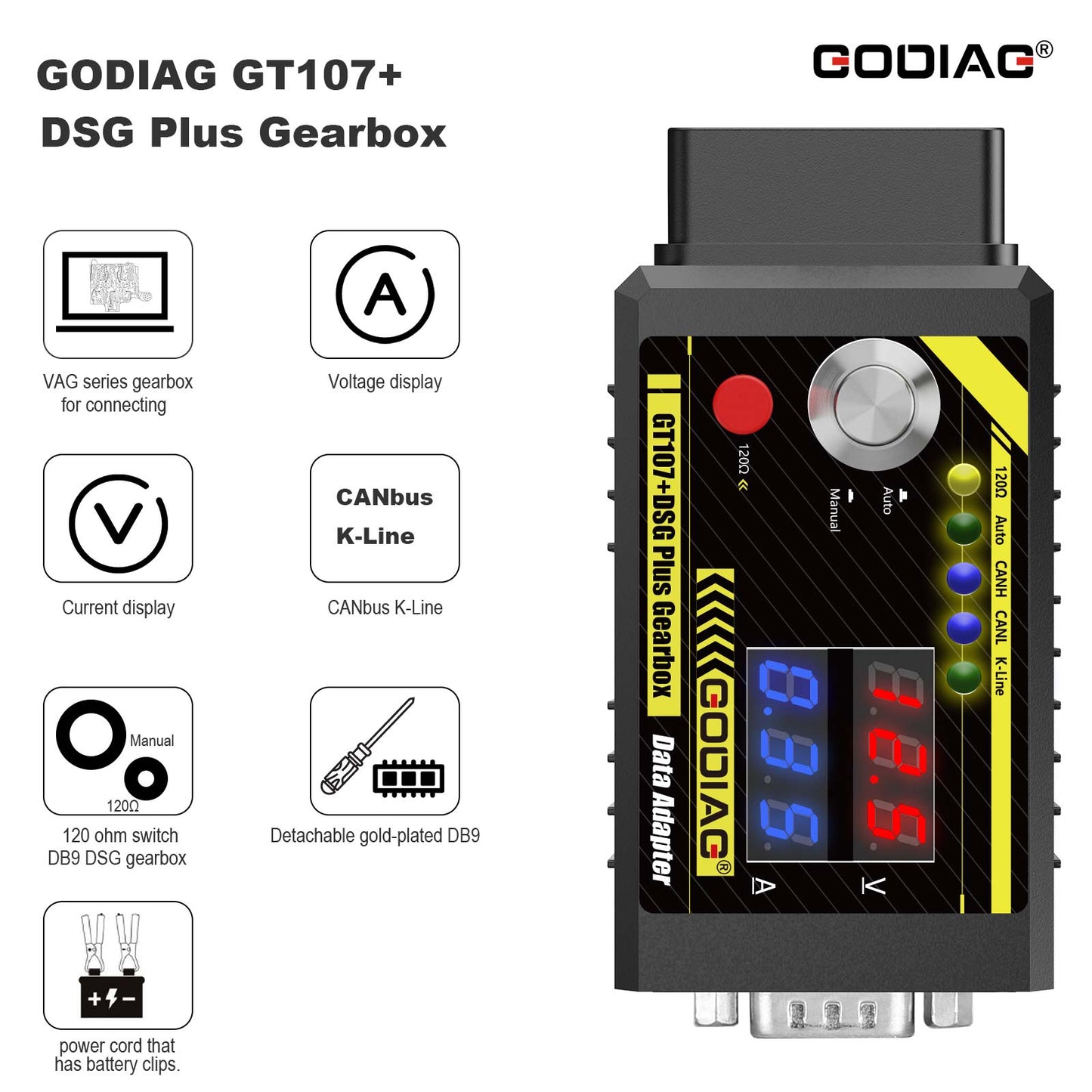 GODIAG GT107+ Plus Gearbox Cables 7-in-1 Set for V30/ DQ200/ DL501/ VL300/ VL381/ DQ500/ DQ250