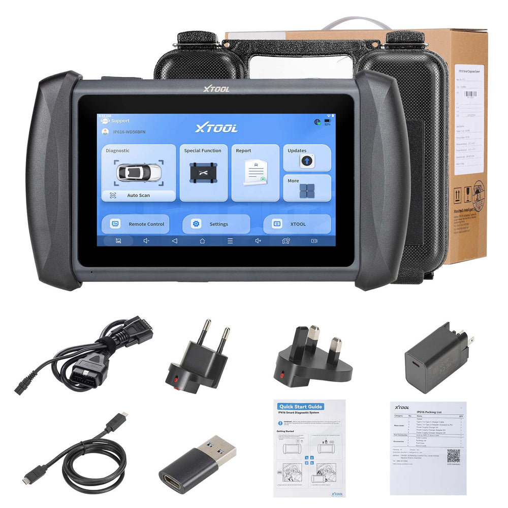 XTOOL InPlus IP616 OBD2 Car Automotive Diagnostic Tools with 31 Reset Service Auto Key Programmer Lifelong Free Update