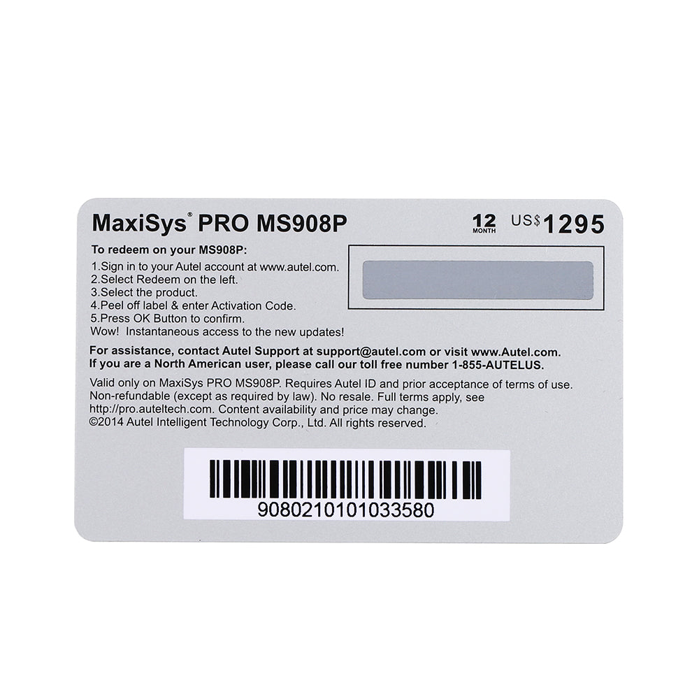 Autel MS908P MS908S Pro ADAS 1 Year Update Service