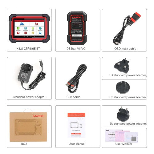 [EU/UK Version] Launch X431 CRP919E BT Car Diagnostic Tool DBScar VII VCI Auto OBD OBD2 Scanner Active Test ECU Coding CANFD DOIP 31+ Reset Services