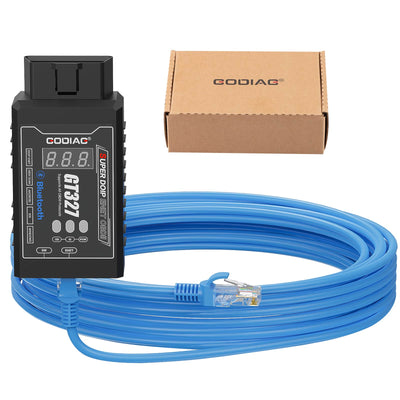ماسح GODIAG GT327 SUPER DOIP ENET ELM327v1.5 بلوتوث 4.0 OBD II لأنظمة iOS/Android/Windows مع دعم عرض الجهد