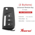 Xhorse Toyota Style Wireless Universal Remote Key XNTO20EN 3 Buttons for VVDI Key Tool Second Generation Universal Smart Remote Key 5pcs Lot