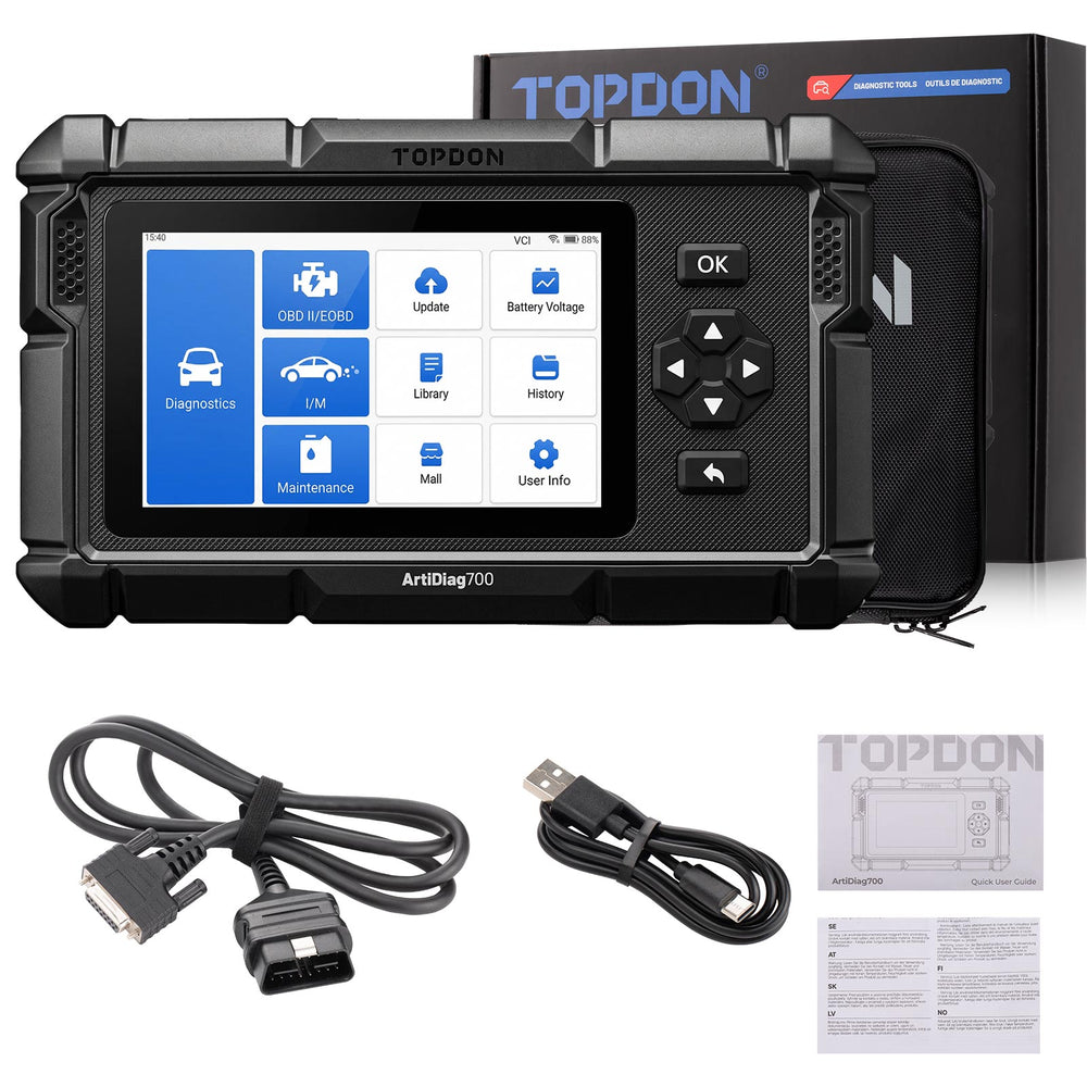 TOPDON ArtiDiag700 Supports Full-system Diagnostic, 15 Reset Services, AutoVIN, Real-time Data Streaming