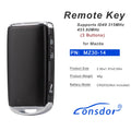 LONSDOR MZ30-14 Remote Key 3 Buttons Supports ID49 315MHz 433.92MHz for Mazda