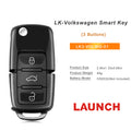 5PCS LAUNCH LK-Volkswagen Smart Key (Folding 3-Button-Black) LK3-VOLWG-01