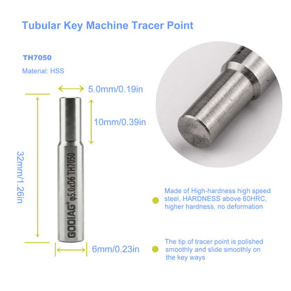 5pcs/lot GODIAG TH7050 5MM Tracer φ5.0x10xD6x32L For SILCA MATRIX PRO, MATRIX EVO, MATRIX SLX, MATRIX SX, MATRIX S