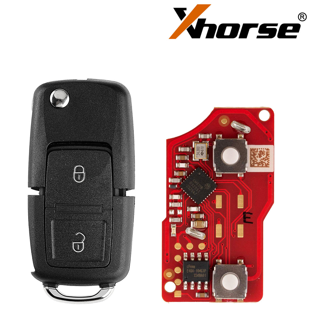Xhorse XKB528EN B5 Stil 2 Tasten Klappschlüssel Zweite Generation Universelle Fernbedienung, 5 Stück pro Packung