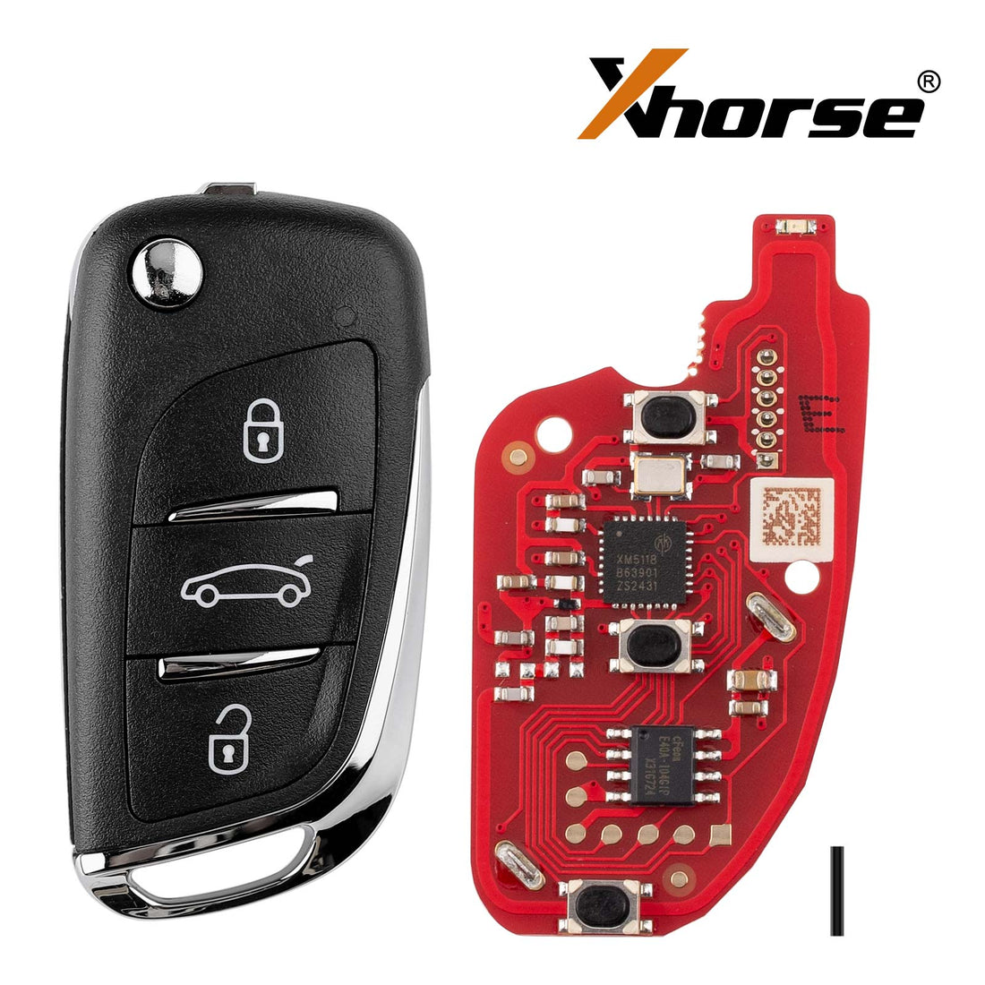 Xhorse XKDS20EN 2. Generation Drahtfernbedienungsschlüssel DS-Stil 3 Tasten 5 Stück pro Set