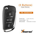 Xhorse XEDS01EN DS Style Super Remote Key 3 Buttons with Built-in Super Chip English Version 5PCS/Lot