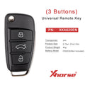 Xhorse XKA620EN Kunci Pintar Audi A6L Generasi ke-2 3 Tombol Kunci Remote Universal, 5 Pcs/Set