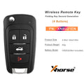 XHORSE XNBU21EN Second Generation Remote Key Buick Flip 4 Buttons English Version 5pcs/lot