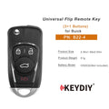 KEYDIY KD B22-4 Universal Flip Remote Key 3+1 Buttons for Buick Type