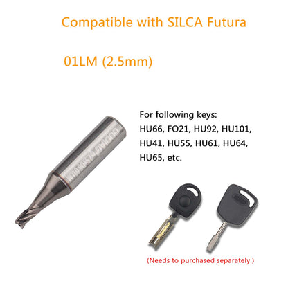 5pcs/lot GODIAG 01LM 2.5MM End Milling Cutter φ2.5x5.5xφ6x30Lx3F For SILCA Futura Pro, Futura Pro Engraving, Futura Pro Automotive