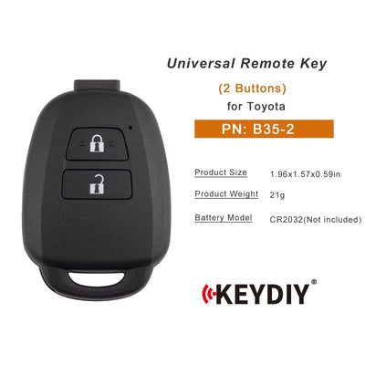 KEYDIY KD B35-2 Universal Remote Key B Series 2 Buttons for Toyota Type