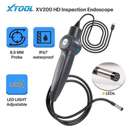 XTOOL XV200 HD Inspection Endoscope Waterproof 8.5mm