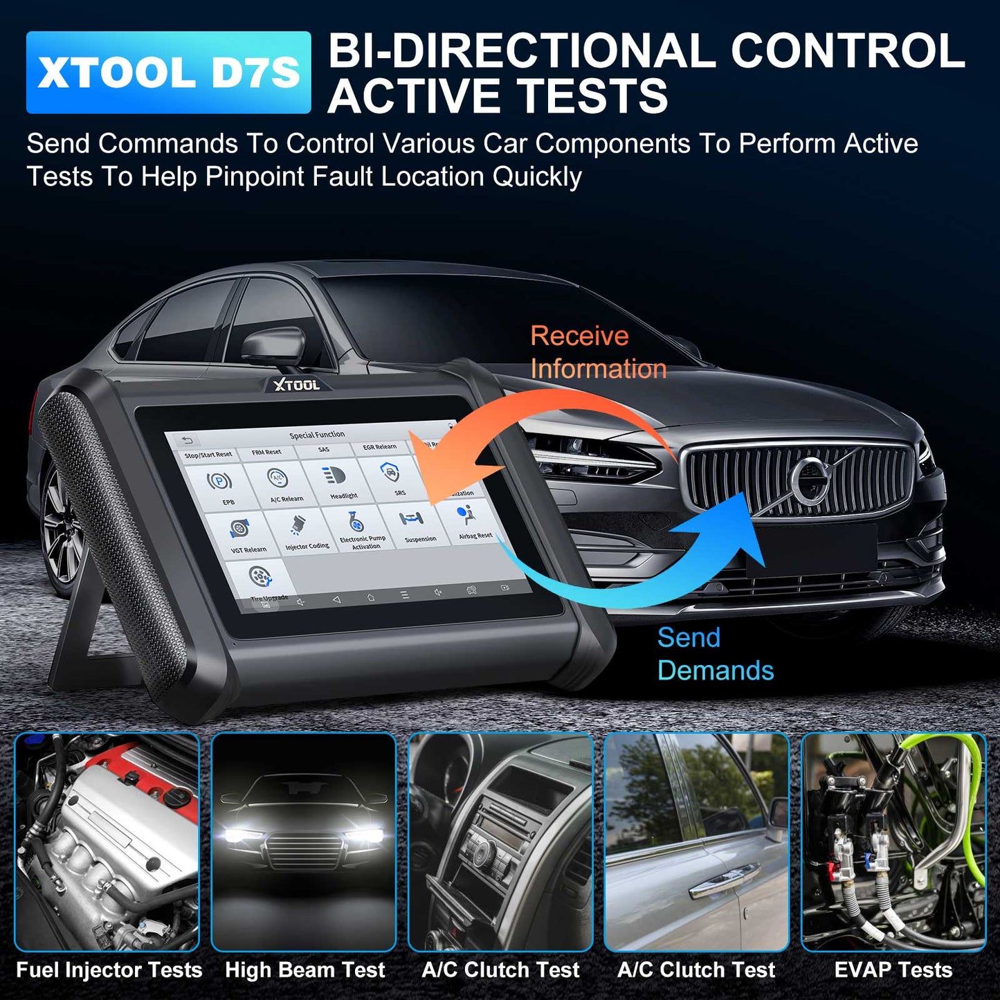 [Global Version] XTOOL D7S Diagnostic Tool Support DoIP & CAN FD, ECU Coding Bidirectional Scanner Key Programming, OE Full Diagnosis, New UI