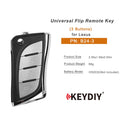 KEYDIY KD B24-3 Universal Flip Remote Key 3 Buttons for Lexus Type