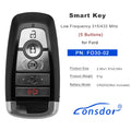 Kunci Pintar Seri FO30 LONSDOR FO30-02 Frekuensi Rendah 315/433 MHz 5 Tombol untuk Ford
