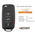 KEYDIY KD NB08-4 PCF Universal Flip Remote Key 3+1 Buttons for Volkswagen Type